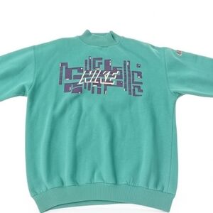 Nike Urban Jungle Era Turquoise and Violet Crewneck Sweater YXL Women's Small
